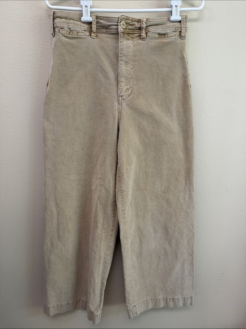 Free People Corduroy Tan Wide Leg Pants Sz28
